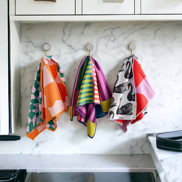 Sugar Sugar: Reversible Hand Towel: Orange/Pink Turquoise/Purple / Hand Towel