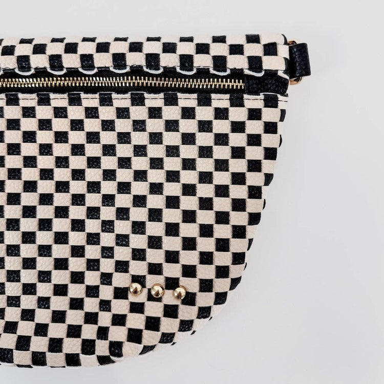 Westlyn Woven Bum Bag Wholesale - TOP SELLER: Checkered Black/White