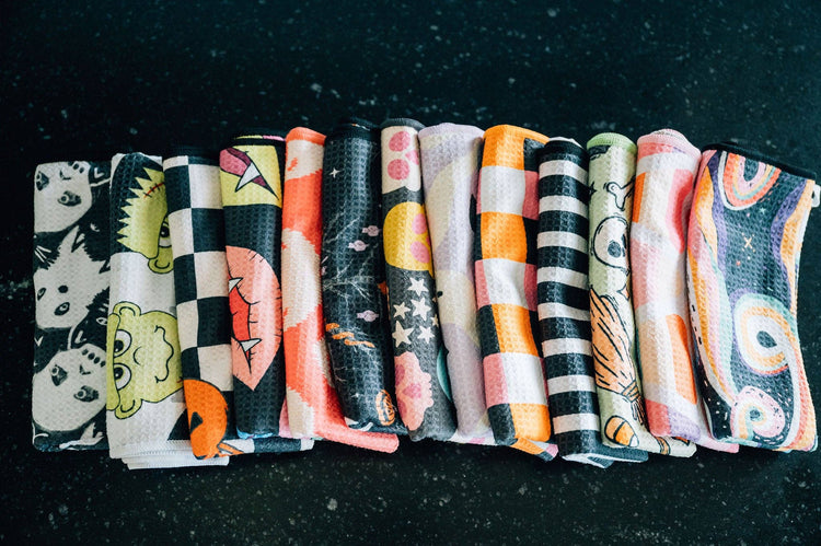 Corny: Double-Sided Hand Towel: White/Purple/Pink / 17x27 in / Hand Towel