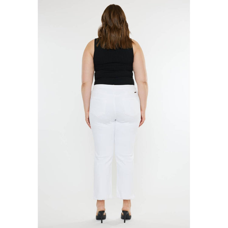High Rise Plus Slim Straight - WHITE