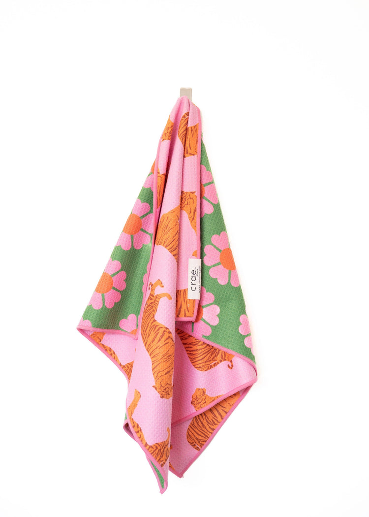 Carole: Reversible Hand Towel: Pink/Green / Hand Towel