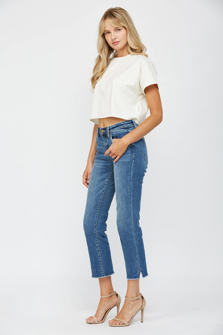 FREESTYLE MID RISE CROP: MARINE BLUE