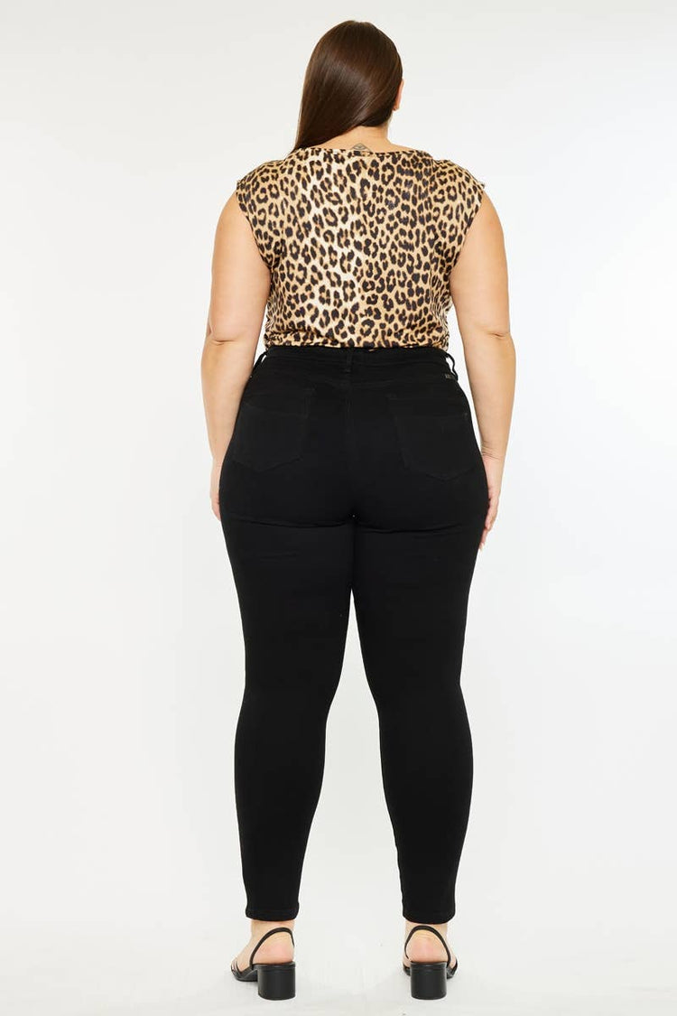 High Rise Super Skinny Plus - BLACK
