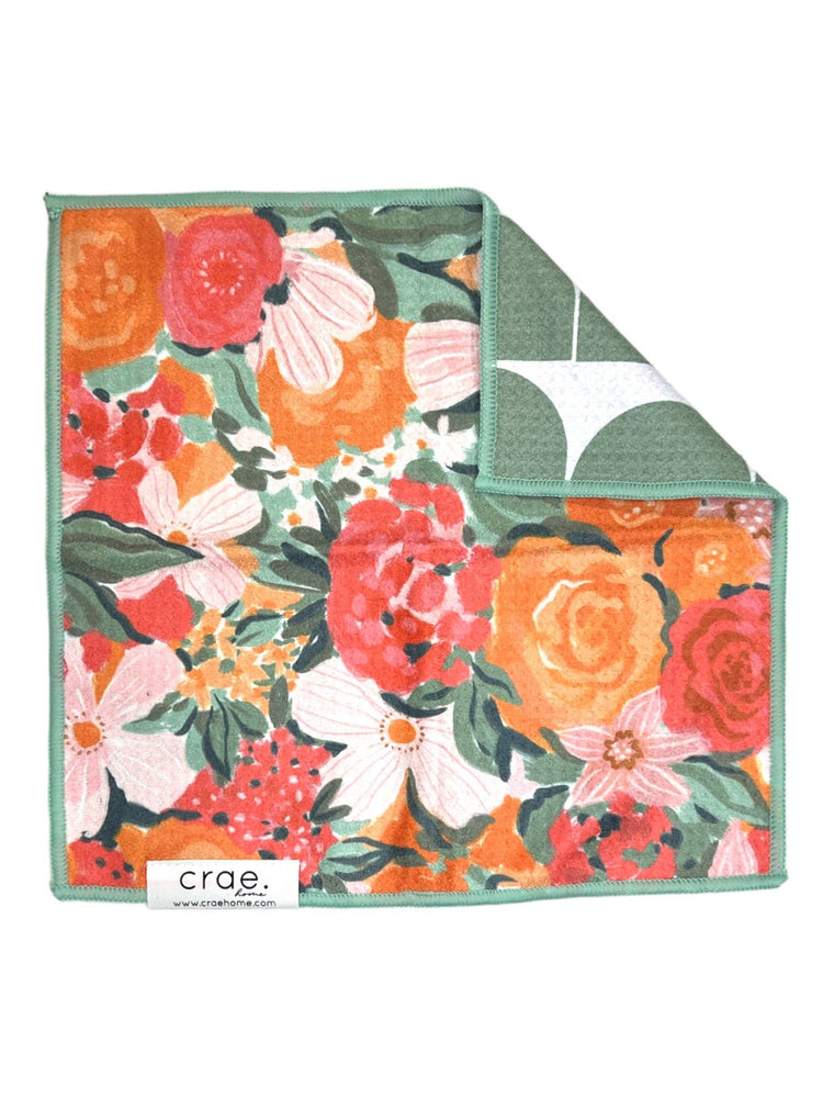 Manhattan: Reversible Washcloth: Green/Pink / 12x12 in / Washcloth