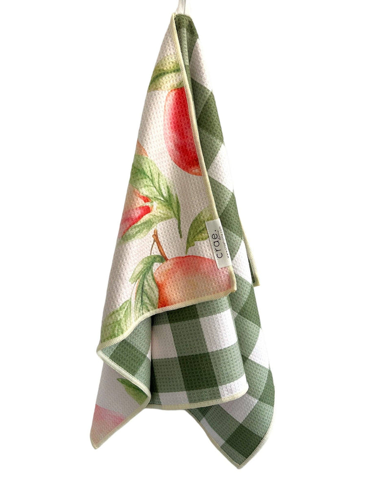Peaches and Cream: Reversible Hand Towel: Orange/Cream/Green / 19x29 in / Hand Towel