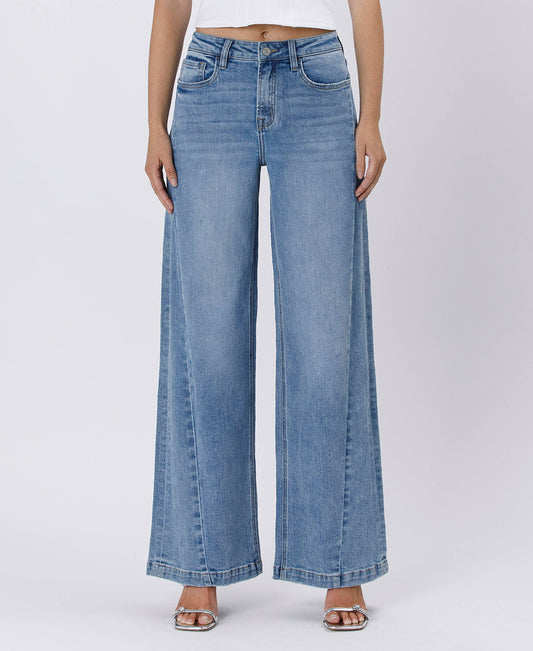 Jenny HIGH RISE SEAM DETAIL PALAZZO JEANS