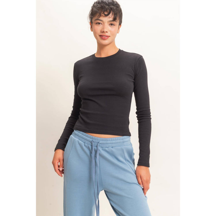 Crew Neck Soft Long Sleeve Top