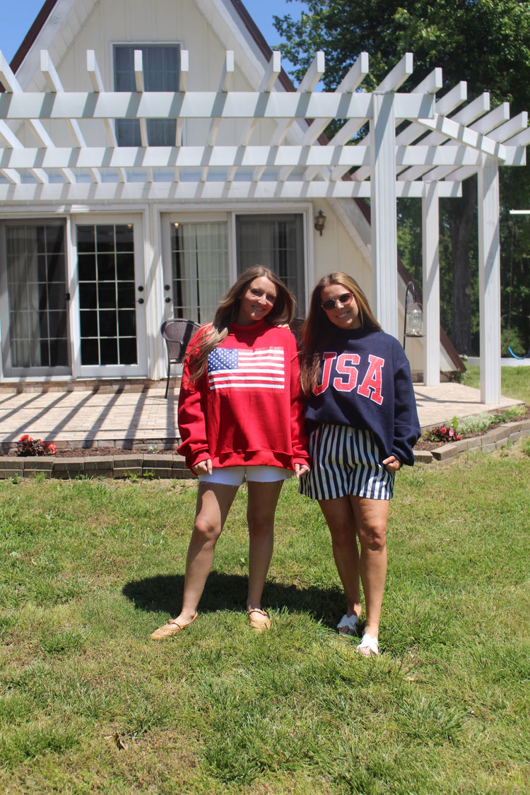 USA/Flag Reversible Mock Neck