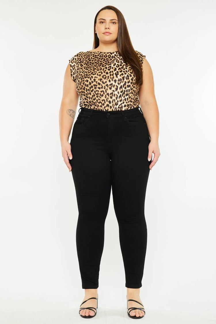 High Rise Super Skinny Plus - BLACK