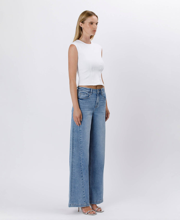 Jenny HIGH RISE SEAM DETAIL PALAZZO JEANS