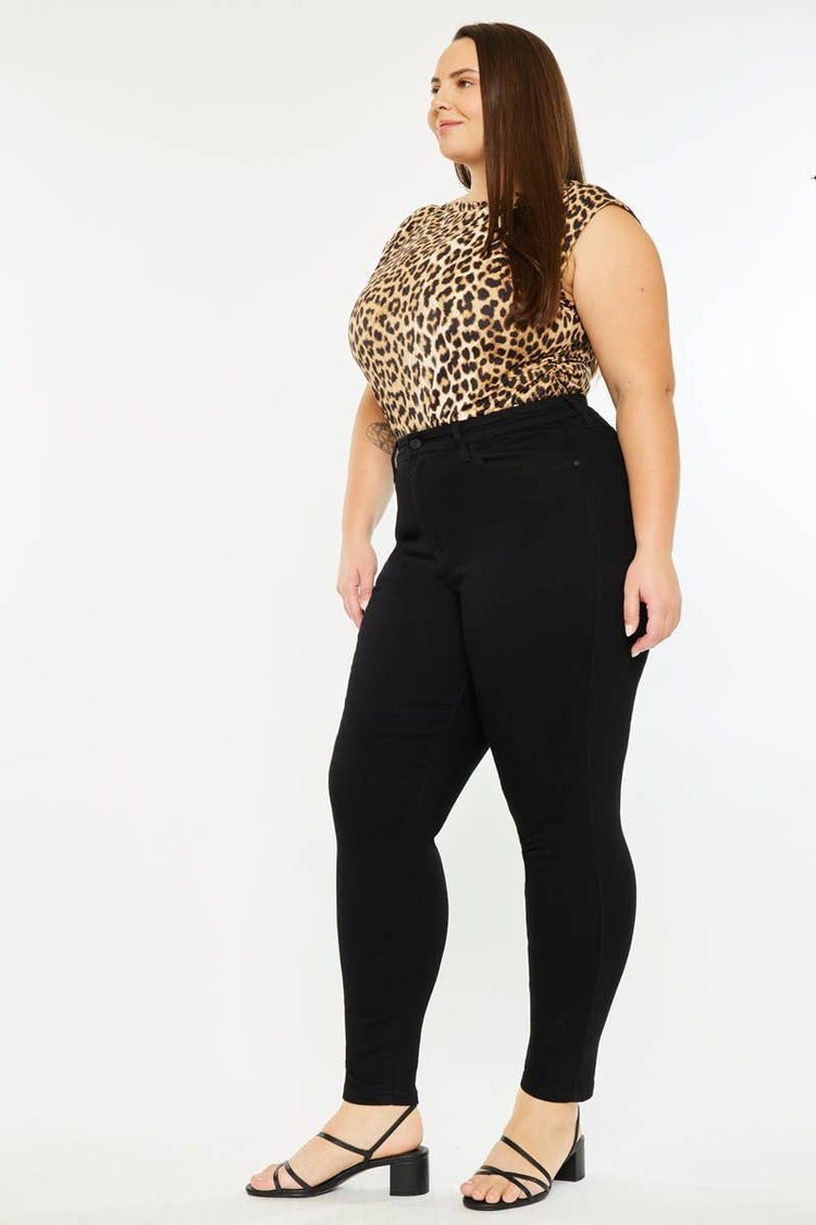 High Rise Super Skinny Plus - BLACK