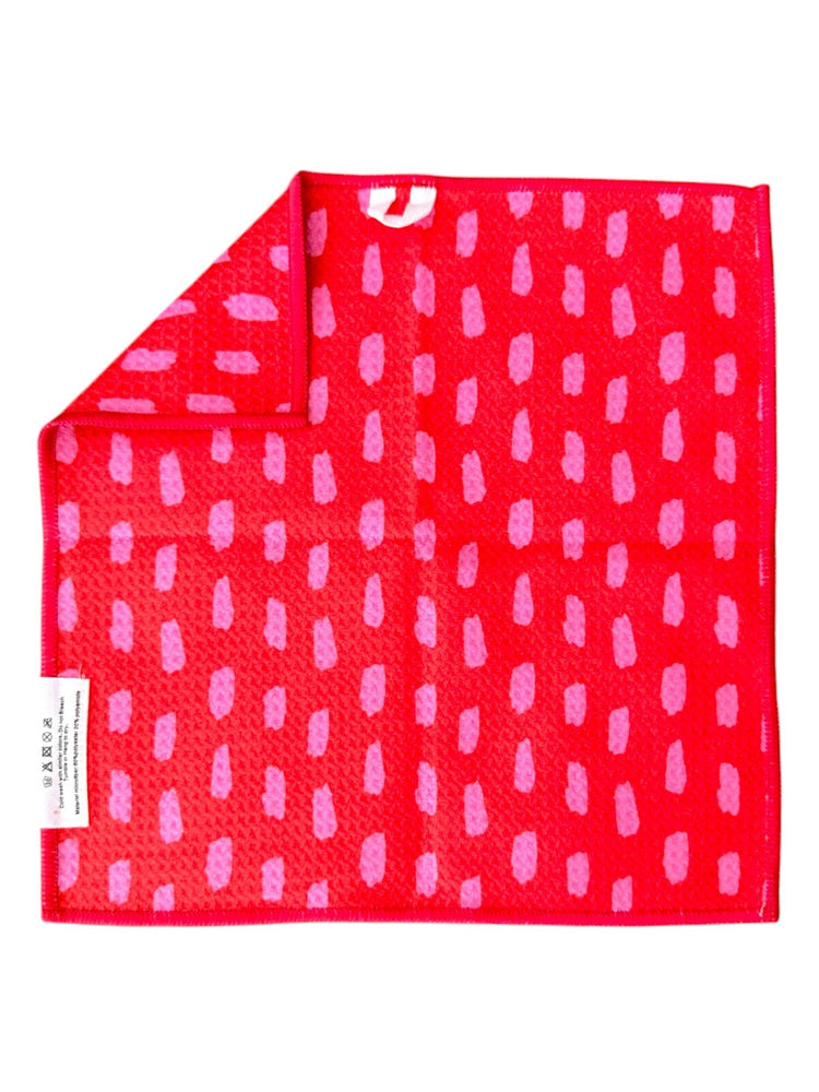 Pinky Paint: Double-Sided Washcloth: Red/Pink / 12x12 in / Washcloth