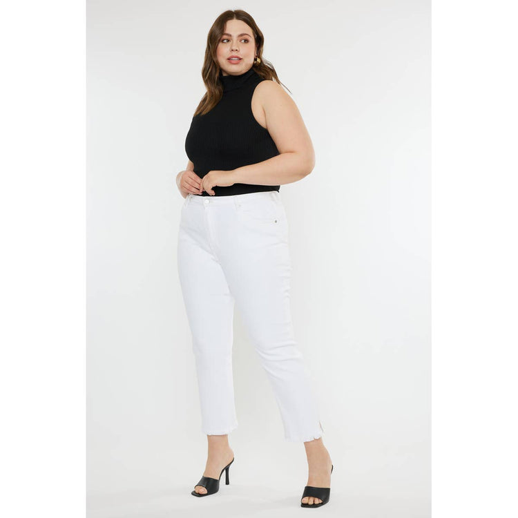 High Rise Plus Slim Straight - WHITE