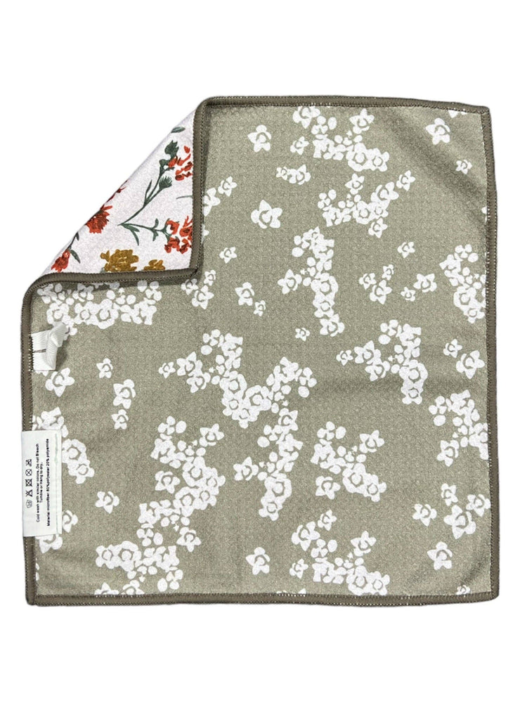 Mallory: Reversible Washcloth: Sage Green/Cream / 12x12 in