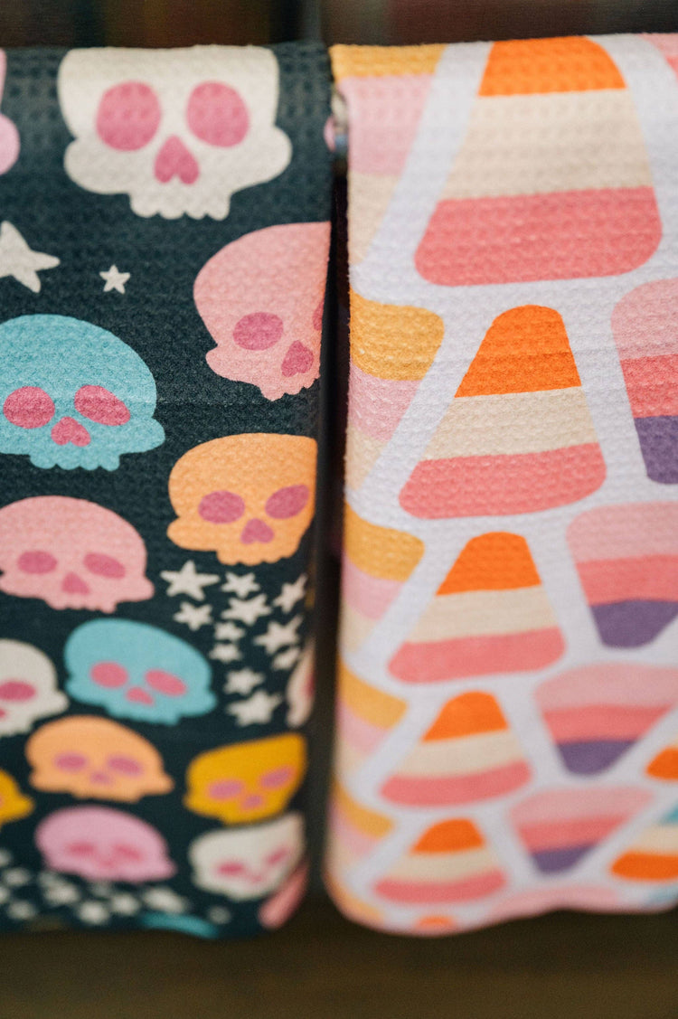 Corny: Double-Sided Hand Towel: White/Purple/Pink / 17x27 in / Hand Towel