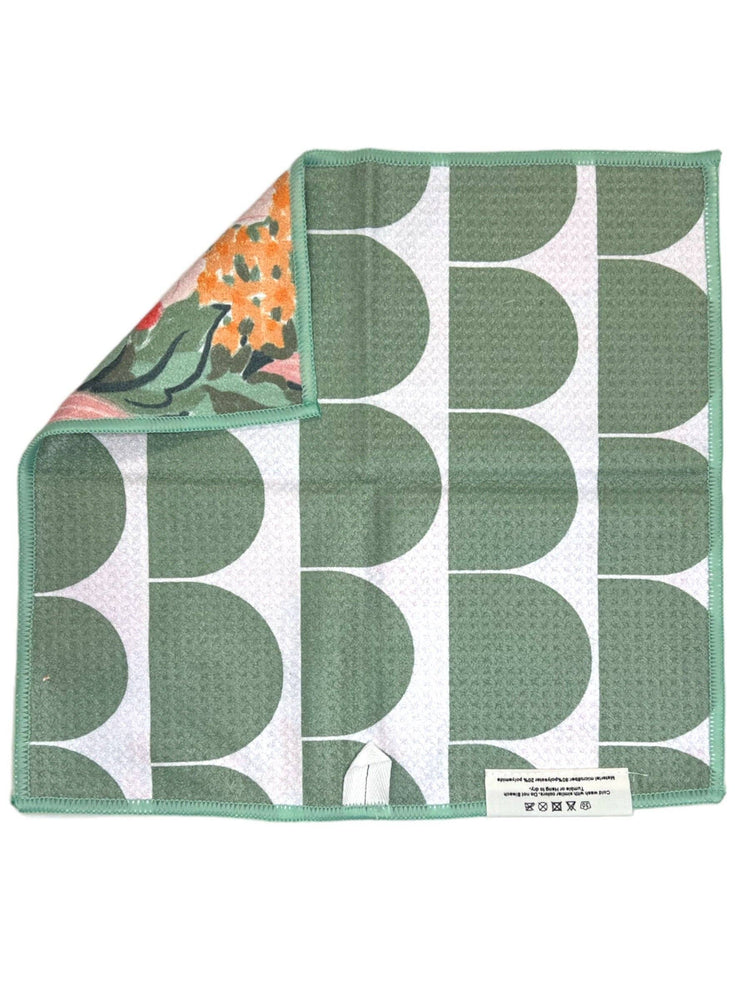 Manhattan: Reversible Washcloth: Green/Pink / 12x12 in / Washcloth