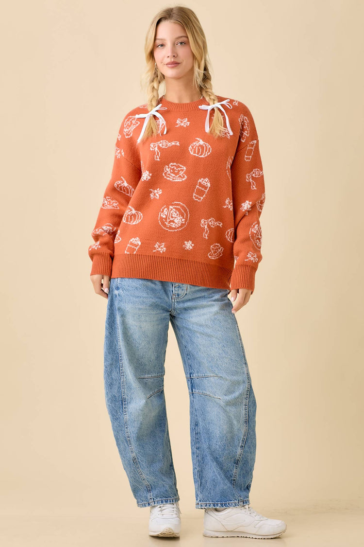 Pumpkin Spice Printed Sweater