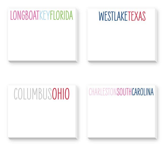 HENDERSON KENTUCKY DITTIE CITY AND STATE NOTEPADS: SHOCKING PINK AND BLUE AND GREEN