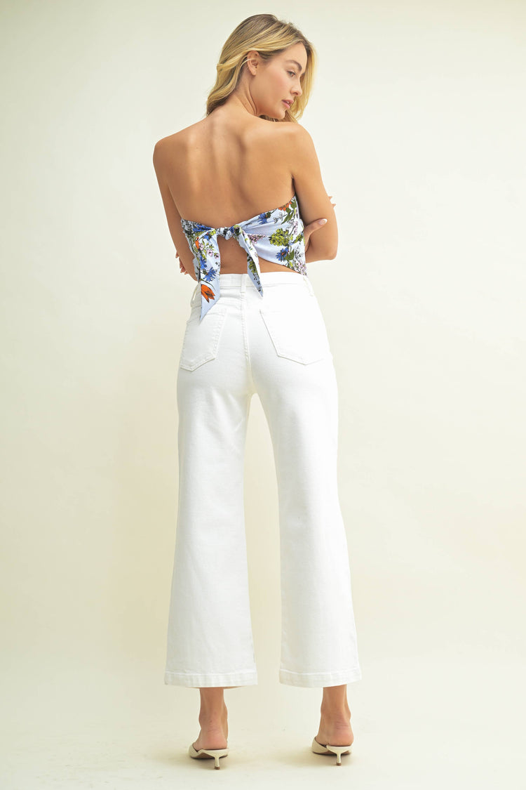 Patch Pocket Wide Leg Jean