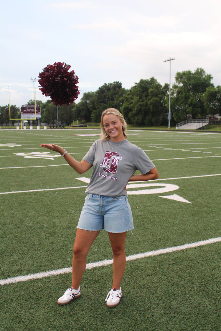 Maroon and White Tennis Shoe