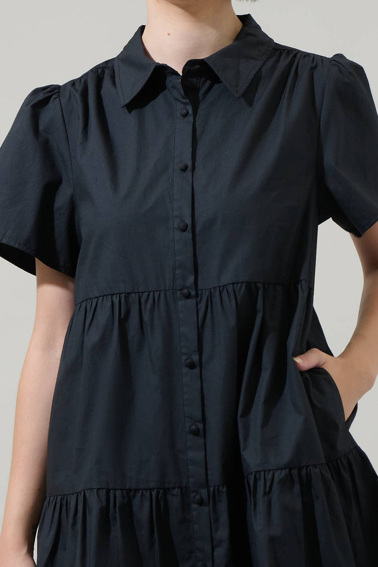 Xia Poplin Tiered Mini Dress