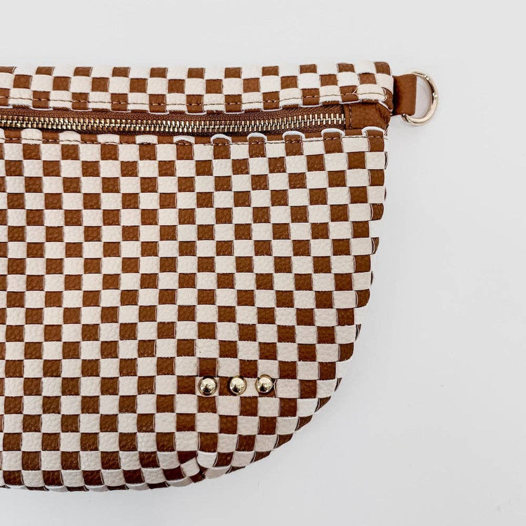 Westlyn Woven Bum Bag Wholesale - TOP SELLER: Checkered Brown