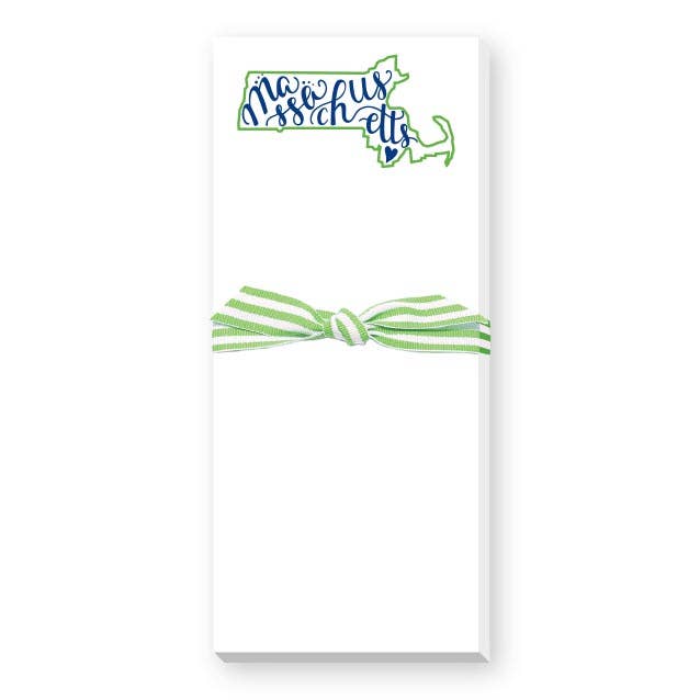 HAND LETTERED STATE SKINNIE NOTEPAD: BLUE WITH LIGHT BLUE STATE