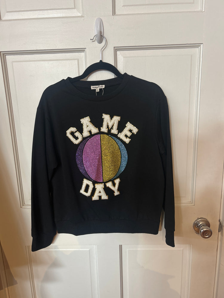 Rhinestone Color Basketball Sweatertop
