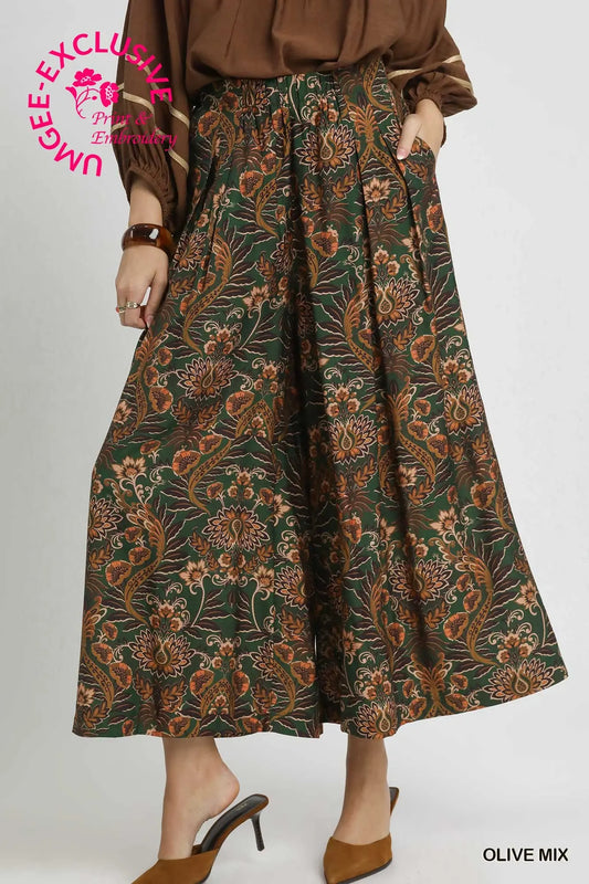 Floral Print Wide-Leg Palazzo Pants