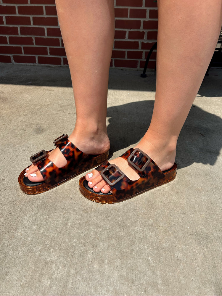 JELLYBEE DOUBLE STRAP CHUNKY BUCKLE SANDALS
