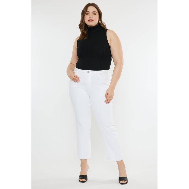 High Rise Plus Slim Straight - WHITE