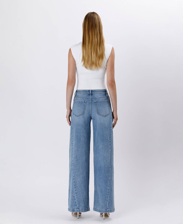 Jenny HIGH RISE SEAM DETAIL PALAZZO JEANS