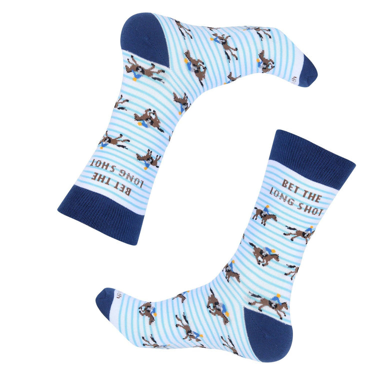 Blue Striped Bet The Long Shot Sock