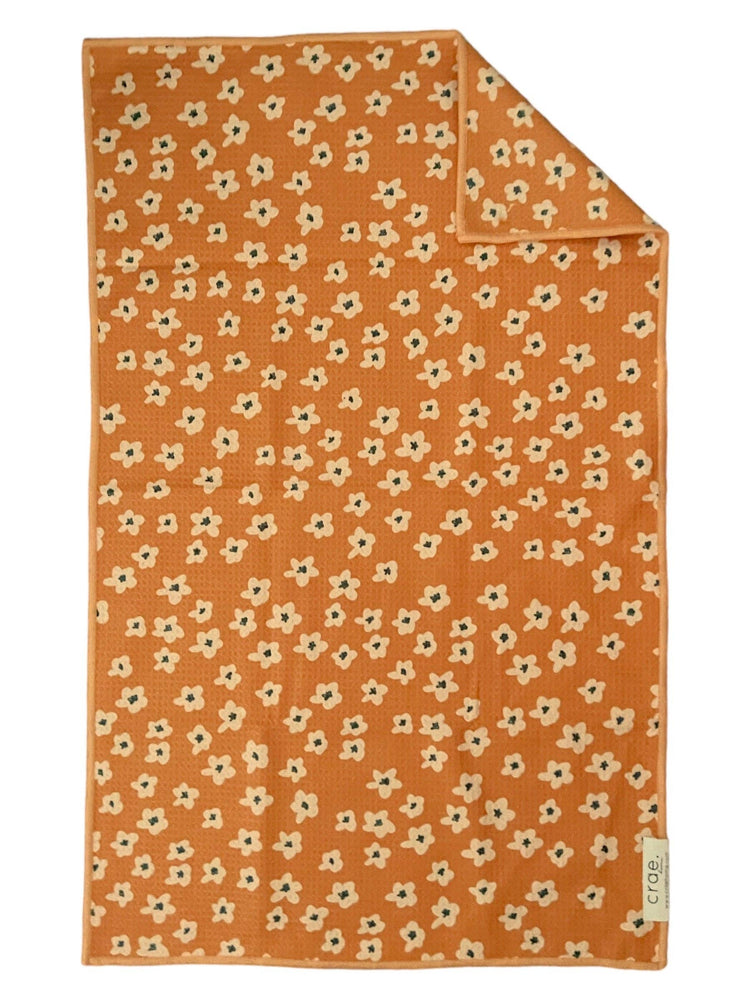 Baby Daisy: Double-Sided Hand Towel: Orange / 17x27 in / Hand Towel