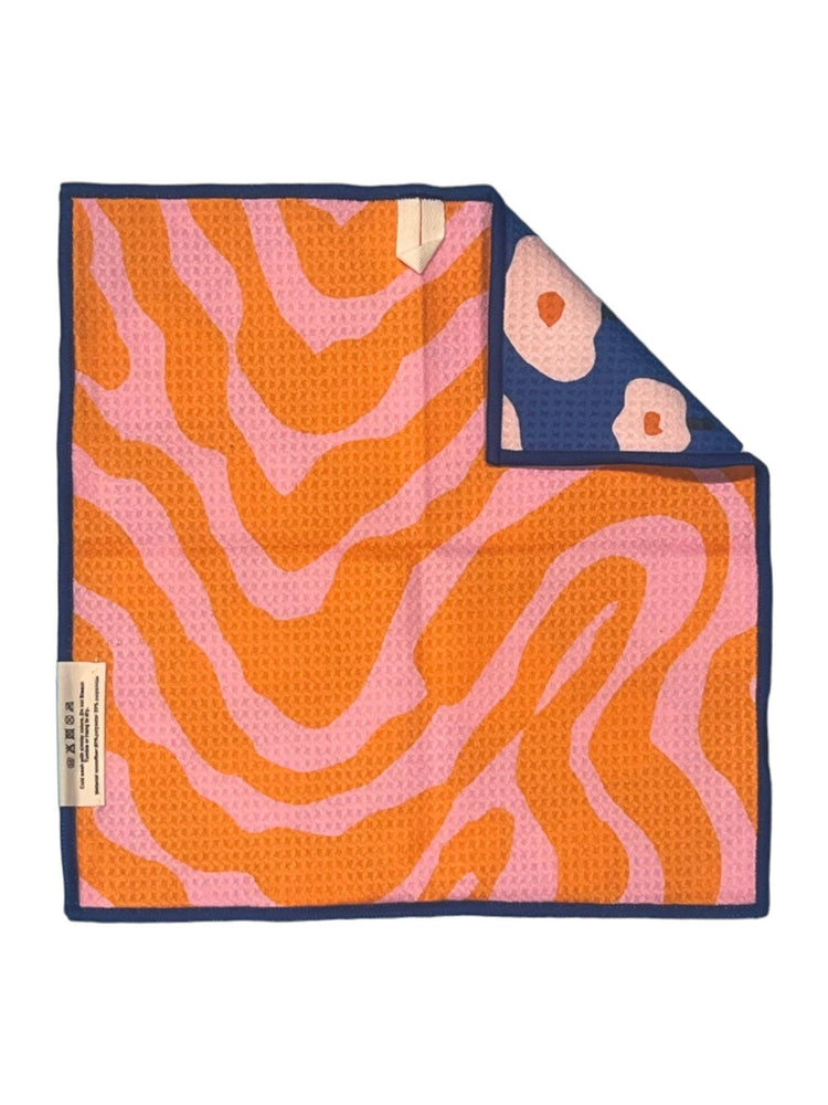 Fidget: Reversible Washcloth: Blue/Pink/Orange / 12x12 in