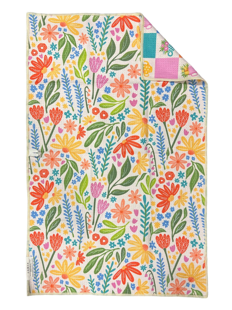 Tea Garden: Reversible Hand Towel: Cream/Multi / 19x29in / Hand Towel