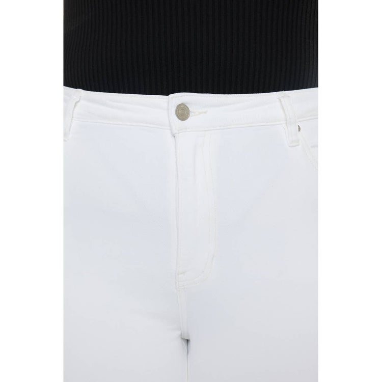 High Rise Plus Slim Straight - WHITE
