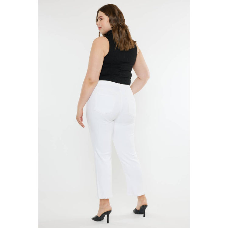 High Rise Plus Slim Straight - WHITE
