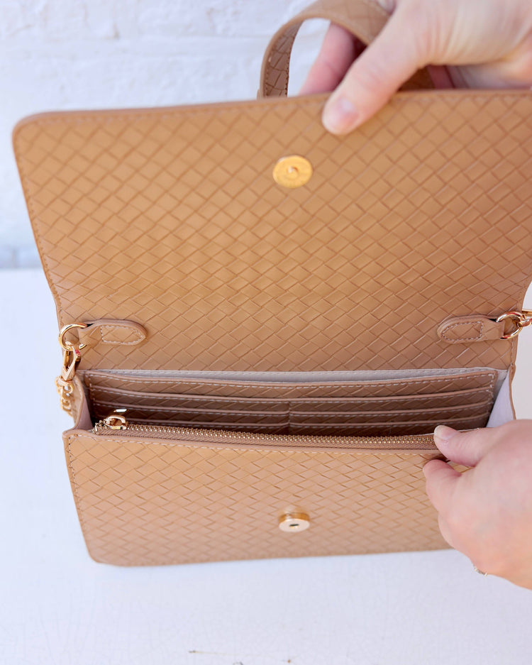 Bryn Clutch/Crossbody Natural Lattice