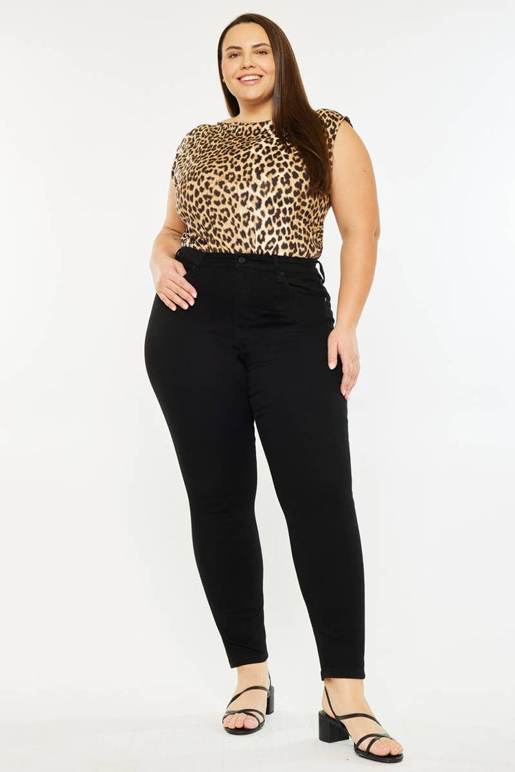 High Rise Super Skinny Plus - BLACK