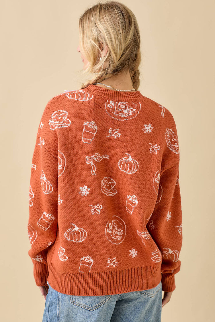 Pumpkin Spice Printed Sweater
