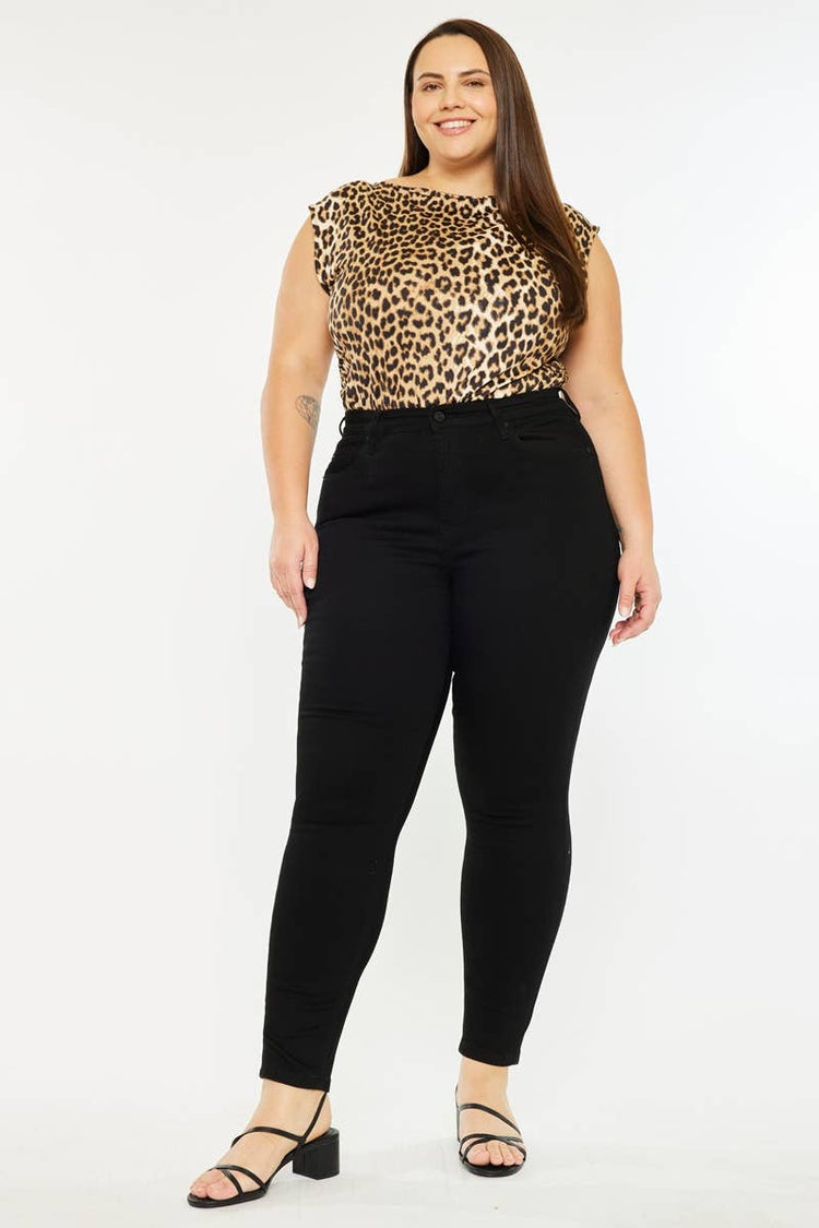 High Rise Super Skinny Plus - BLACK