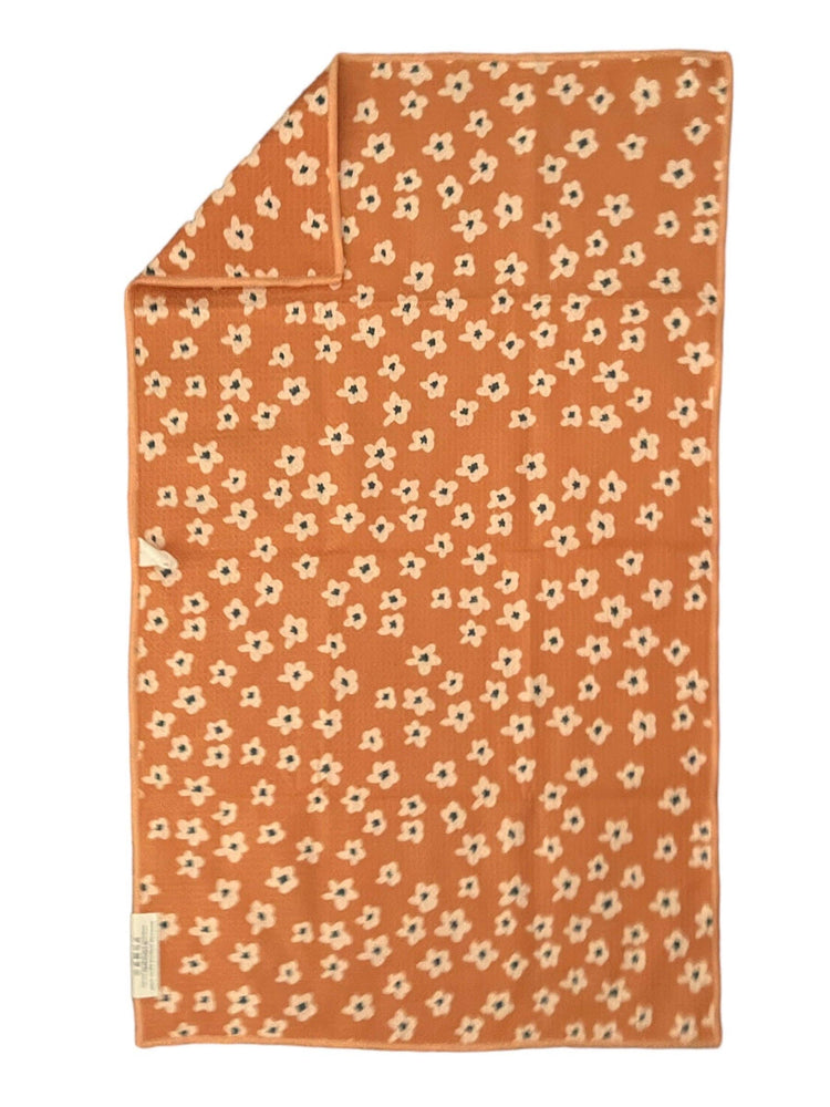 Baby Daisy: Double-Sided Hand Towel: Orange / 17x27 in / Hand Towel