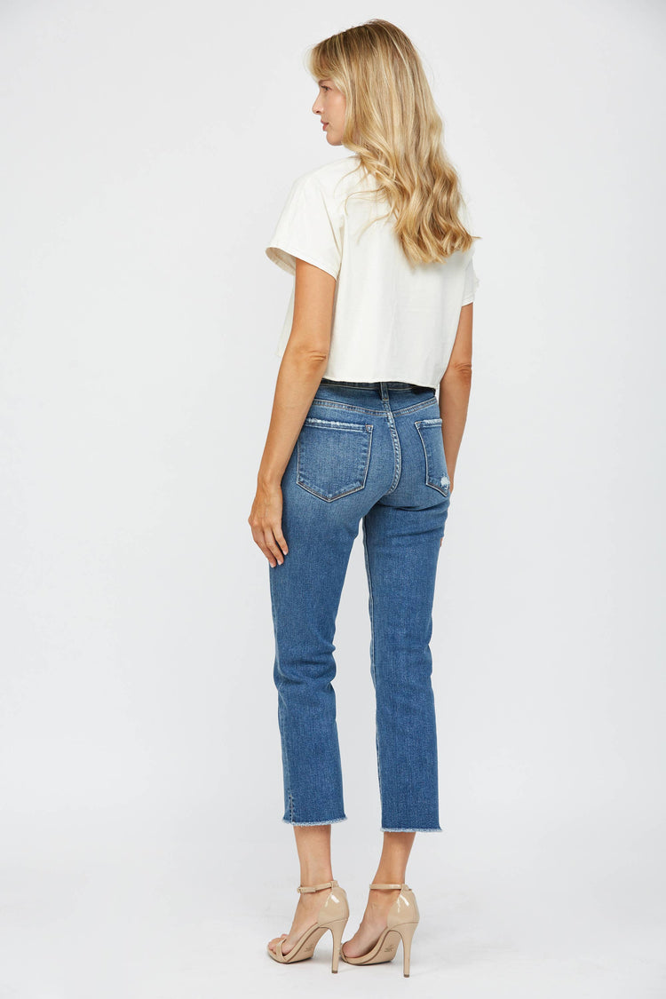 FREESTYLE MID RISE CROP: MARINE BLUE