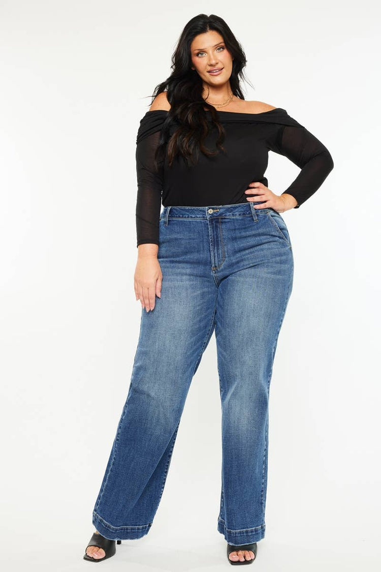 High Rise Wide leg Plus - Denim