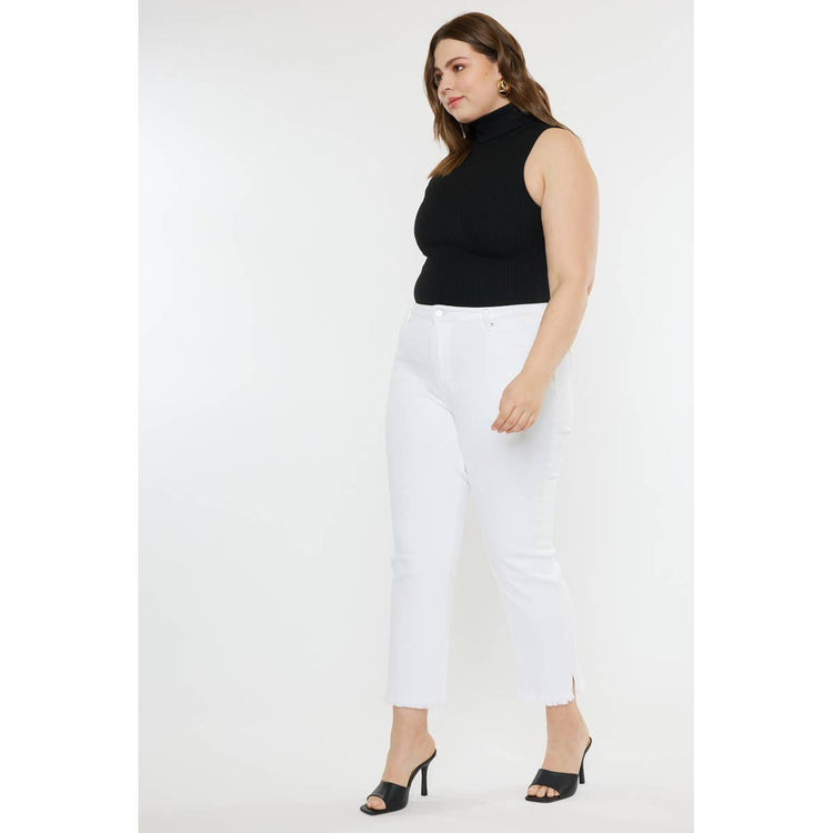 High Rise Plus Slim Straight - WHITE