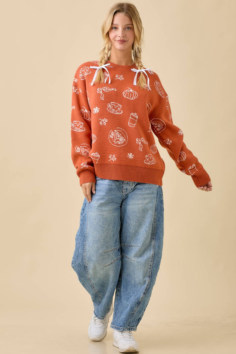 Pumpkin Spice Printed Sweater