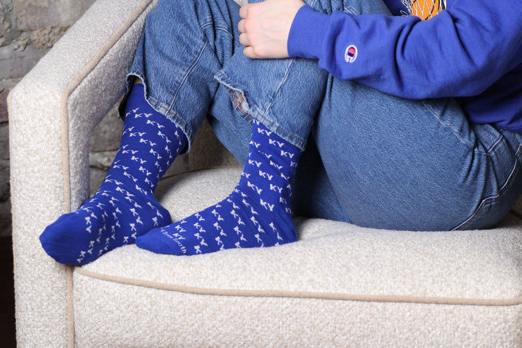 Blue KY Letters Socks