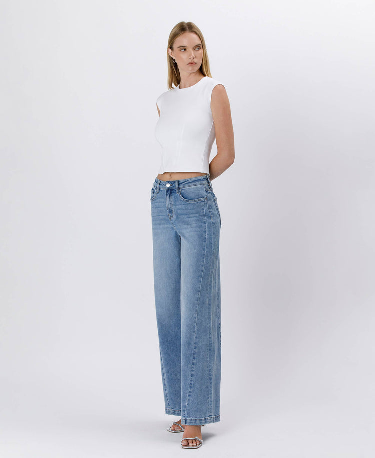 Jenny HIGH RISE SEAM DETAIL PALAZZO JEANS