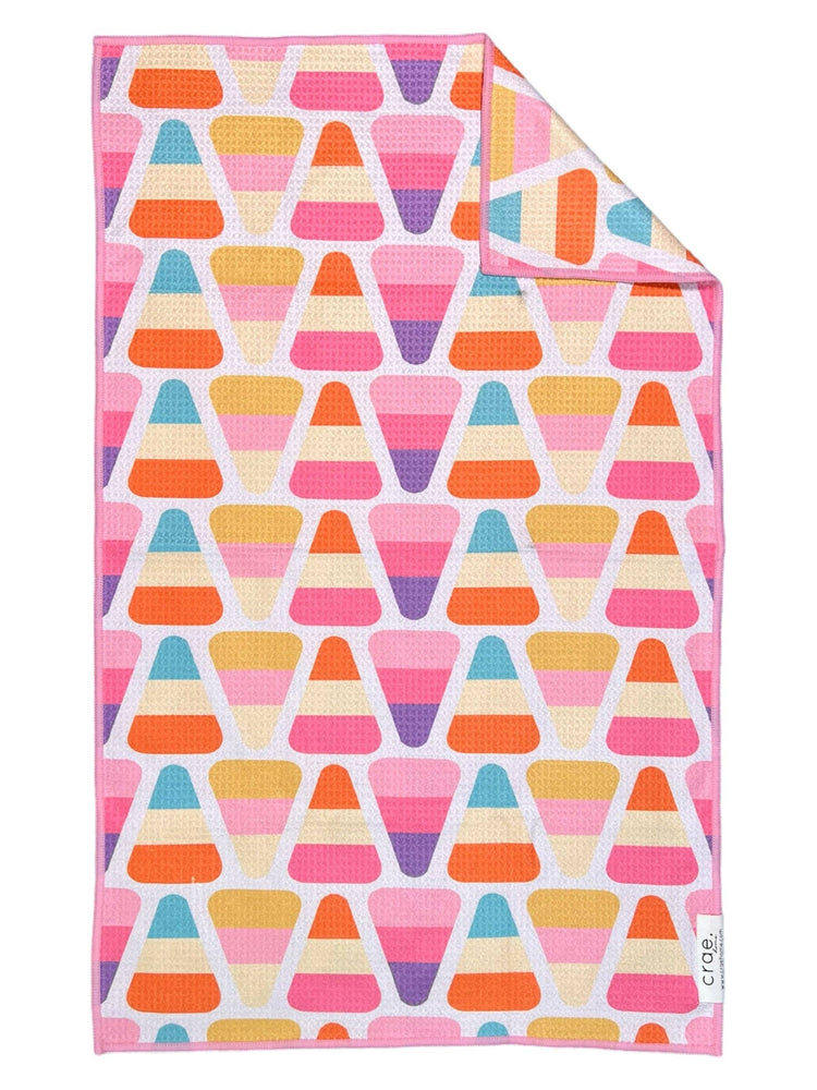 Corny: Double-Sided Hand Towel: White/Purple/Pink / 17x27 in / Hand Towel